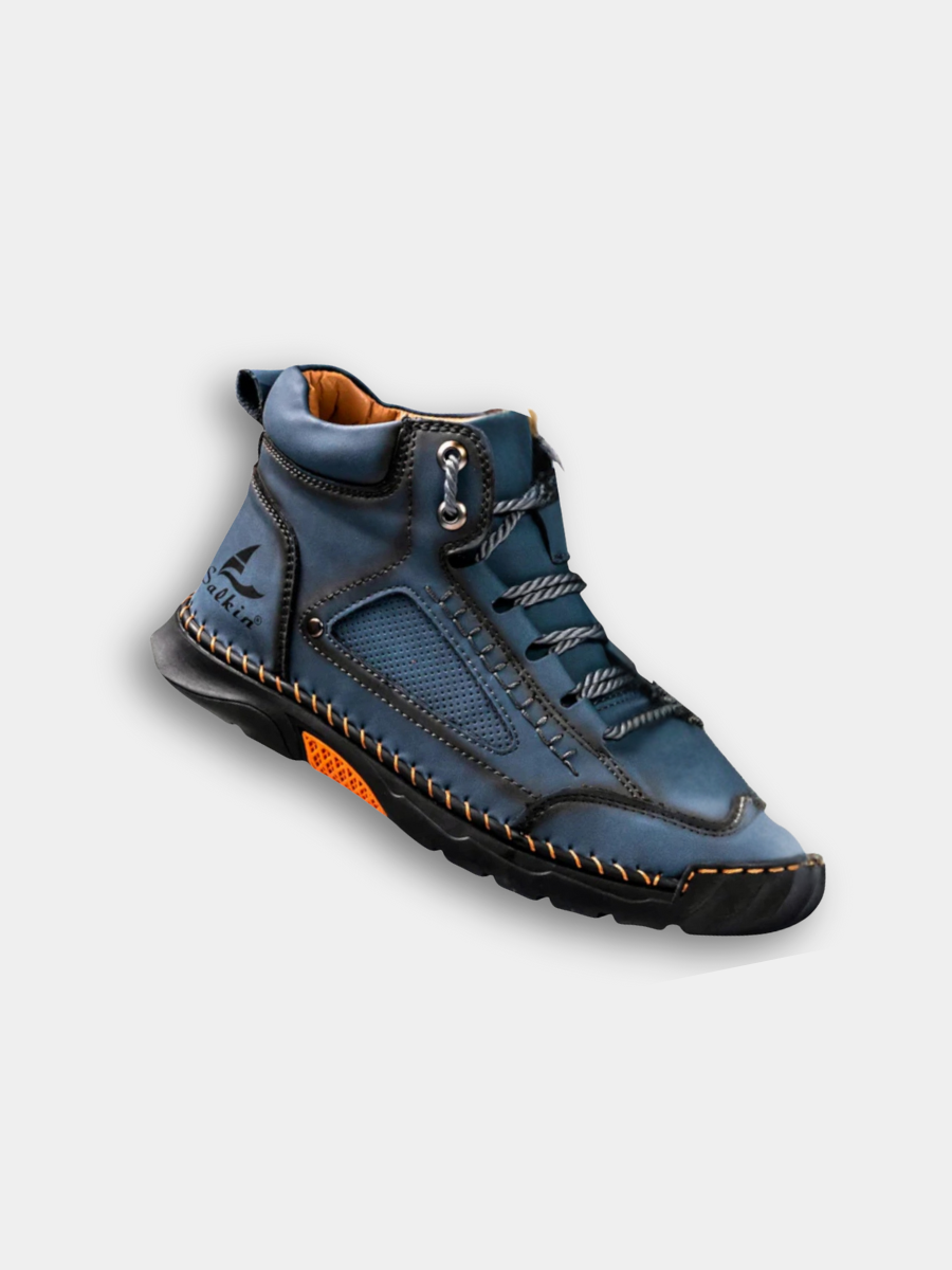 Pair of men's leather boots displayed in a classic everyday style
