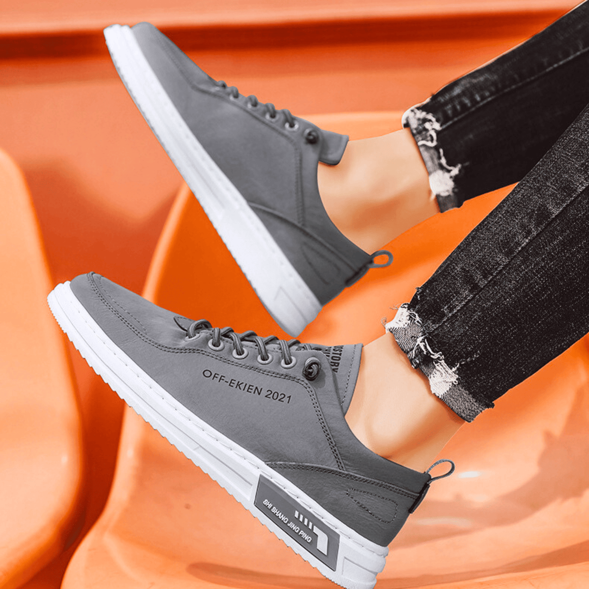 Side profile of versatile men's slip-on loafers