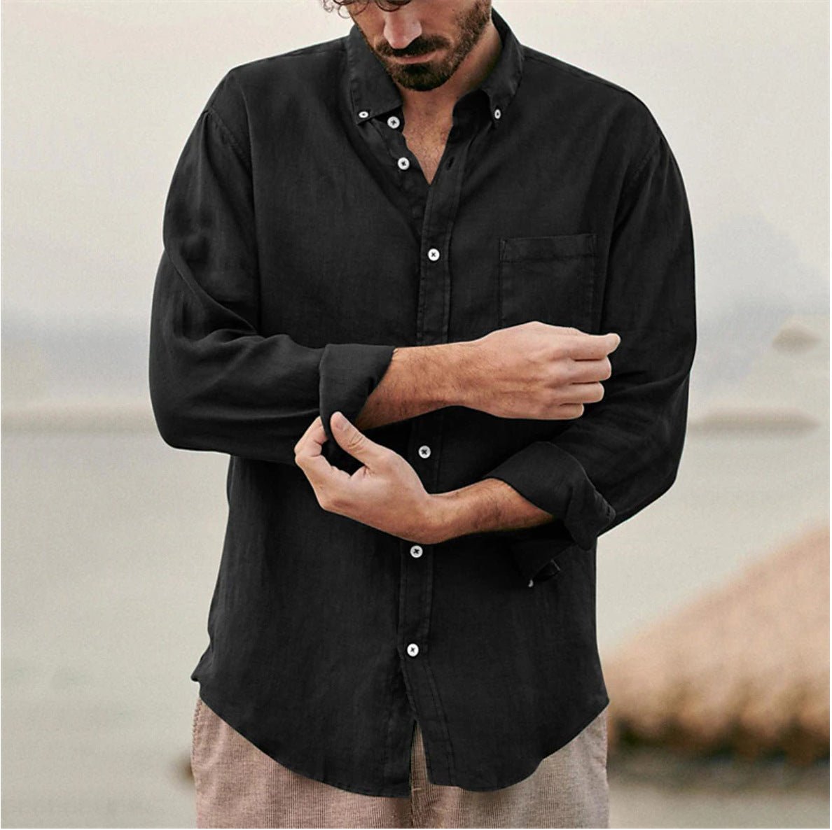 Men's lightweight casual shirt shown from the back