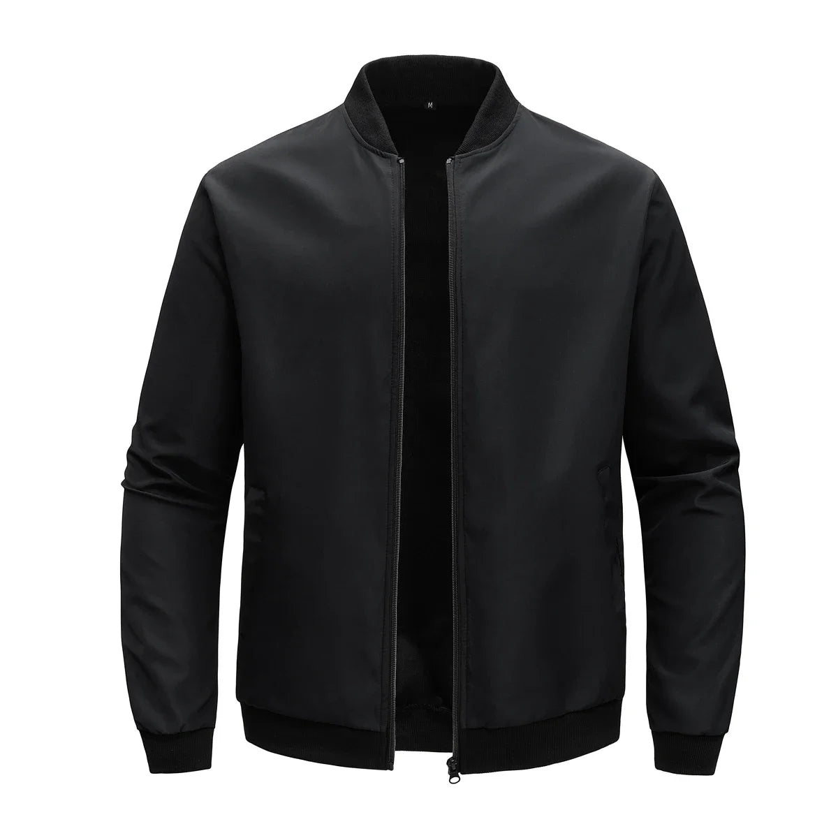 Men's Baseball Collar Lightweight Loose Jacket Solid Color