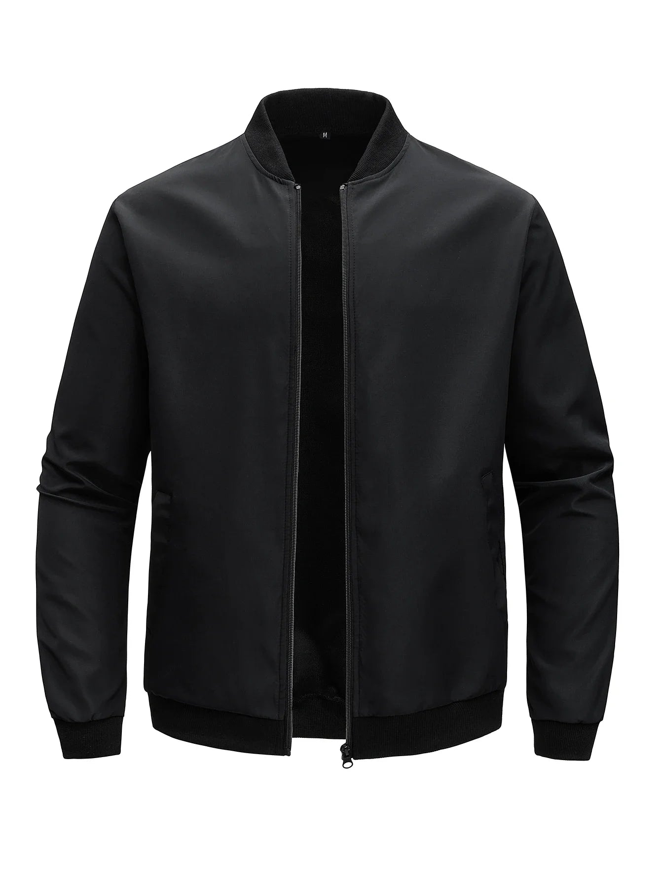 Men's Baseball Collar Lightweight Loose Jacket Solid Color