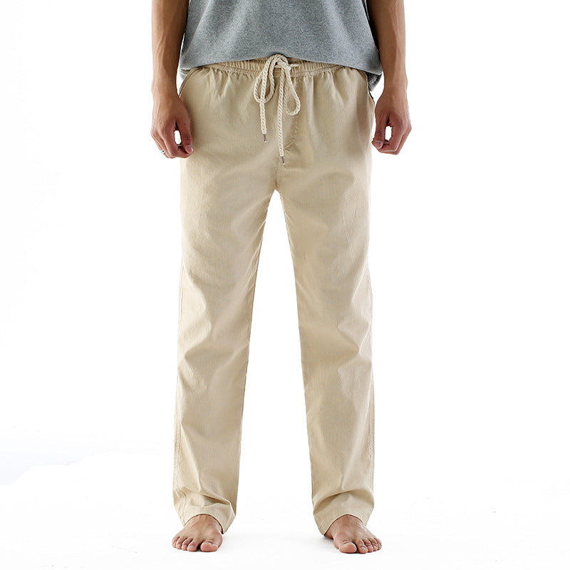 Men's Linen-Style Pants With Relaxed Straight-Leg Fit