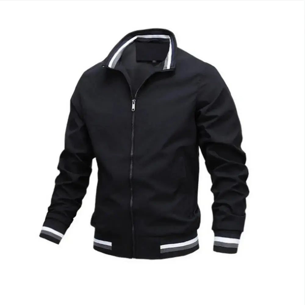 Men Waterproof Lightweight Bomber Windbreaker Jacket White