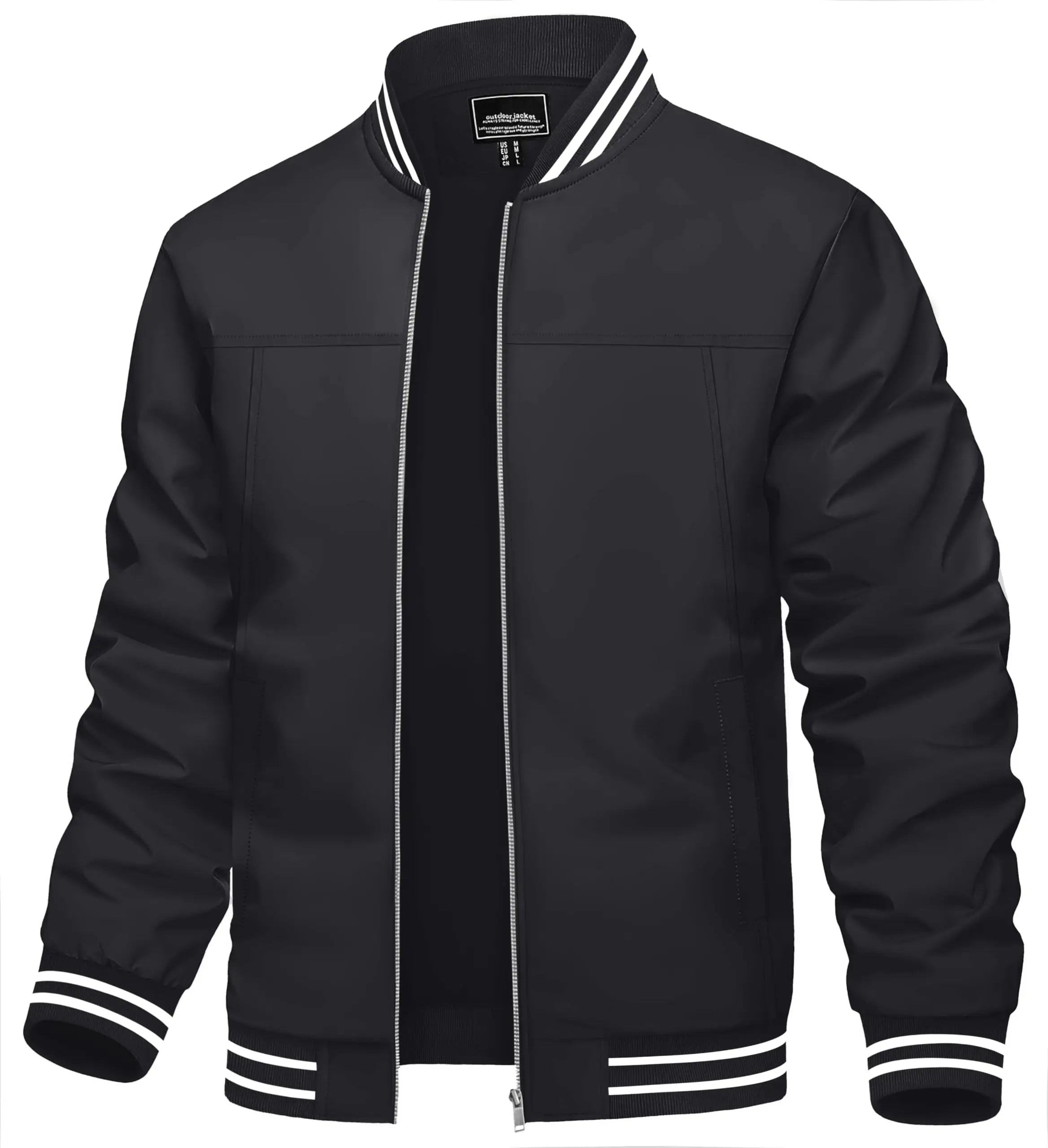 Men's Lightweight Waterproof Windbreaker Jacket Full Zip