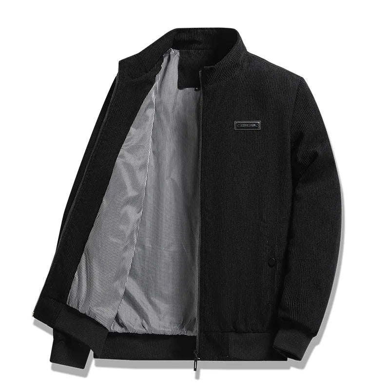 Men's Corduroy Cotton-Padded Jacket Lightweight Casual Workwear Coat