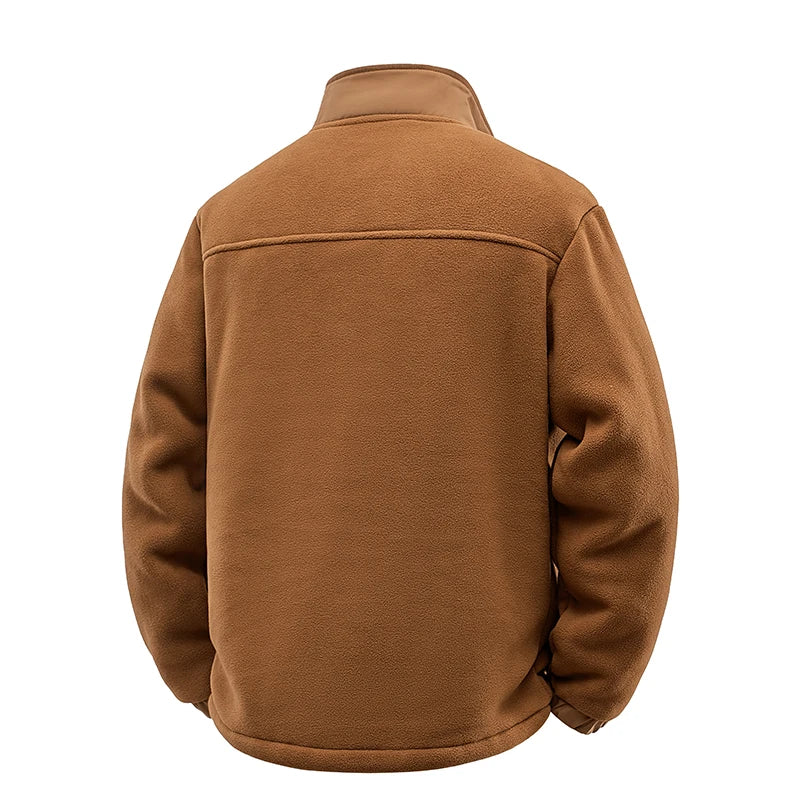 Men’s Fleece Hunting Jacket Warm Polar Hoodie Multi-Pocket
