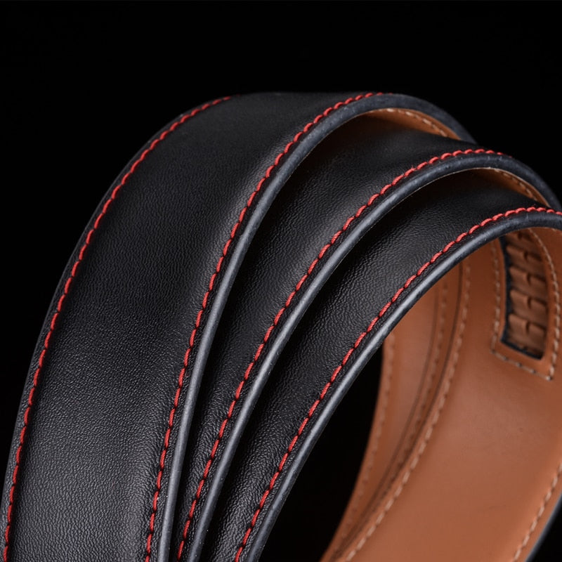 Business Leather Belt Black Waterproof Scratch Resistant