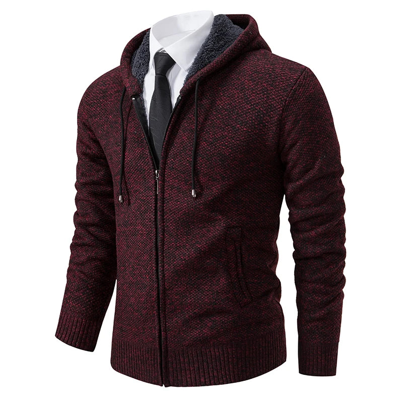 Men's Fleece Stand Collar Zipper Cardigan Sports Coat