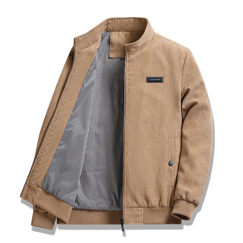 Men's Corduroy Cotton-Padded Jacket Lightweight Casual Workwear Coat