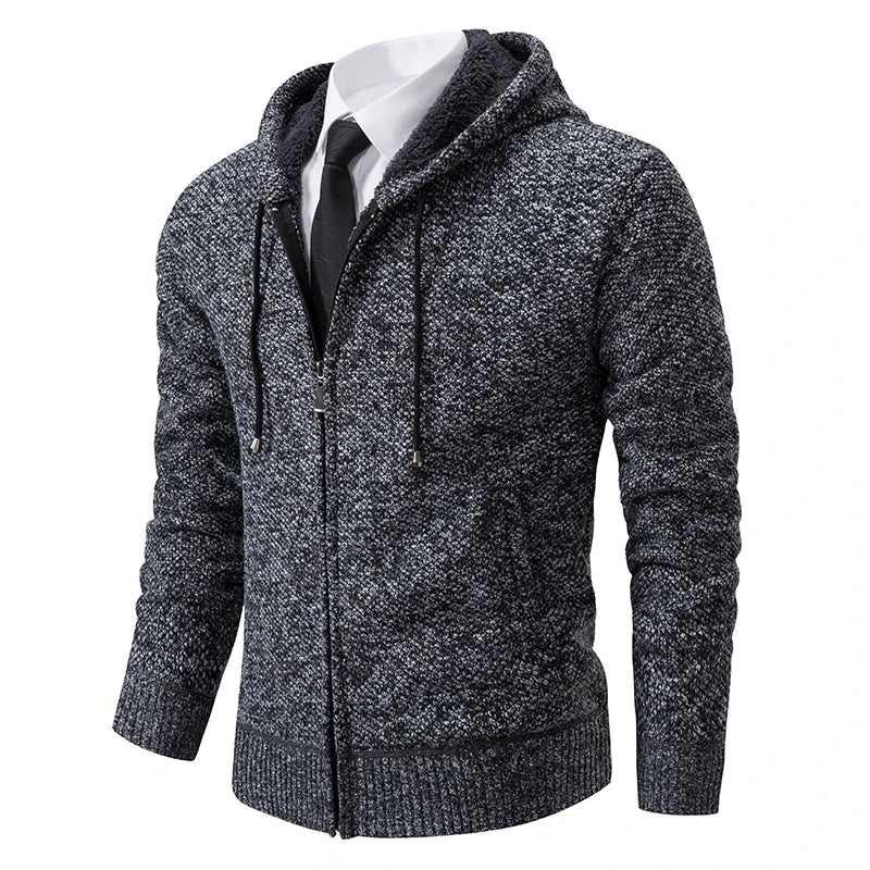 Men's Fleece Stand Collar Zipper Cardigan Sports Coat