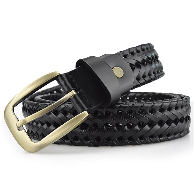 Braided Leather Belt Black
