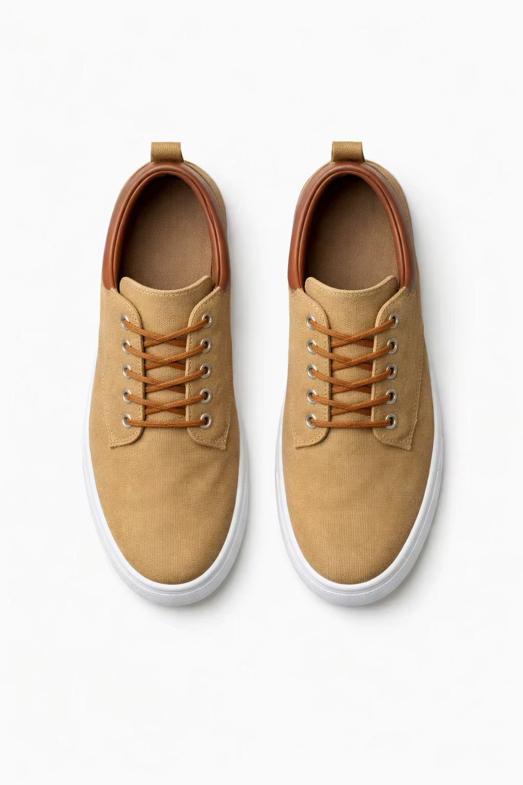 Men's low-top sneakers displayed in a three-quarter front view