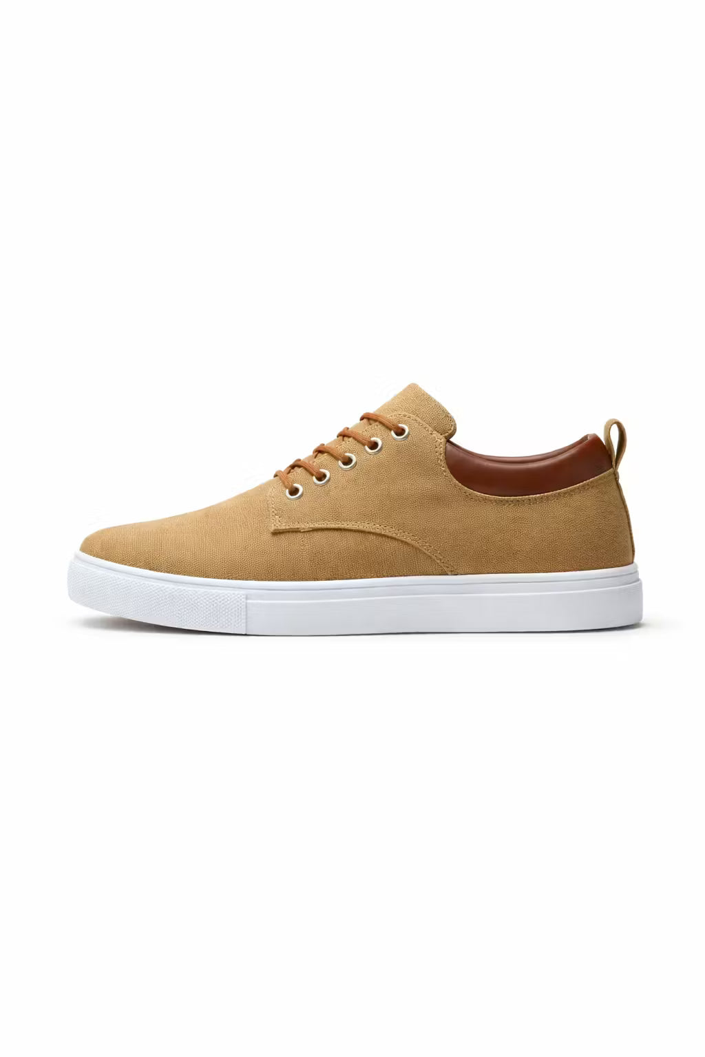 Pair of men's low-top sneakers showing the lace-up front