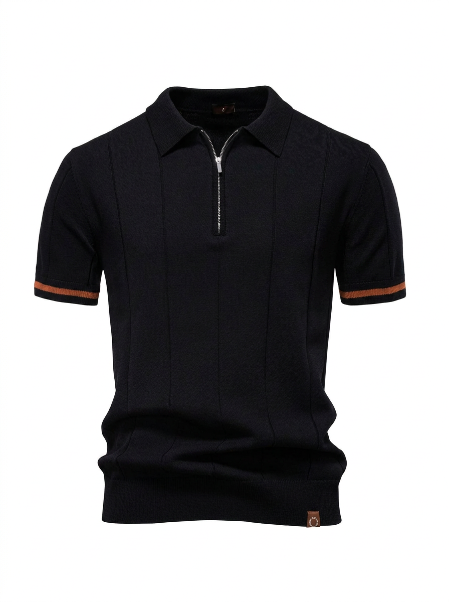Men's Short-Sleeve Zip Polo Shirt