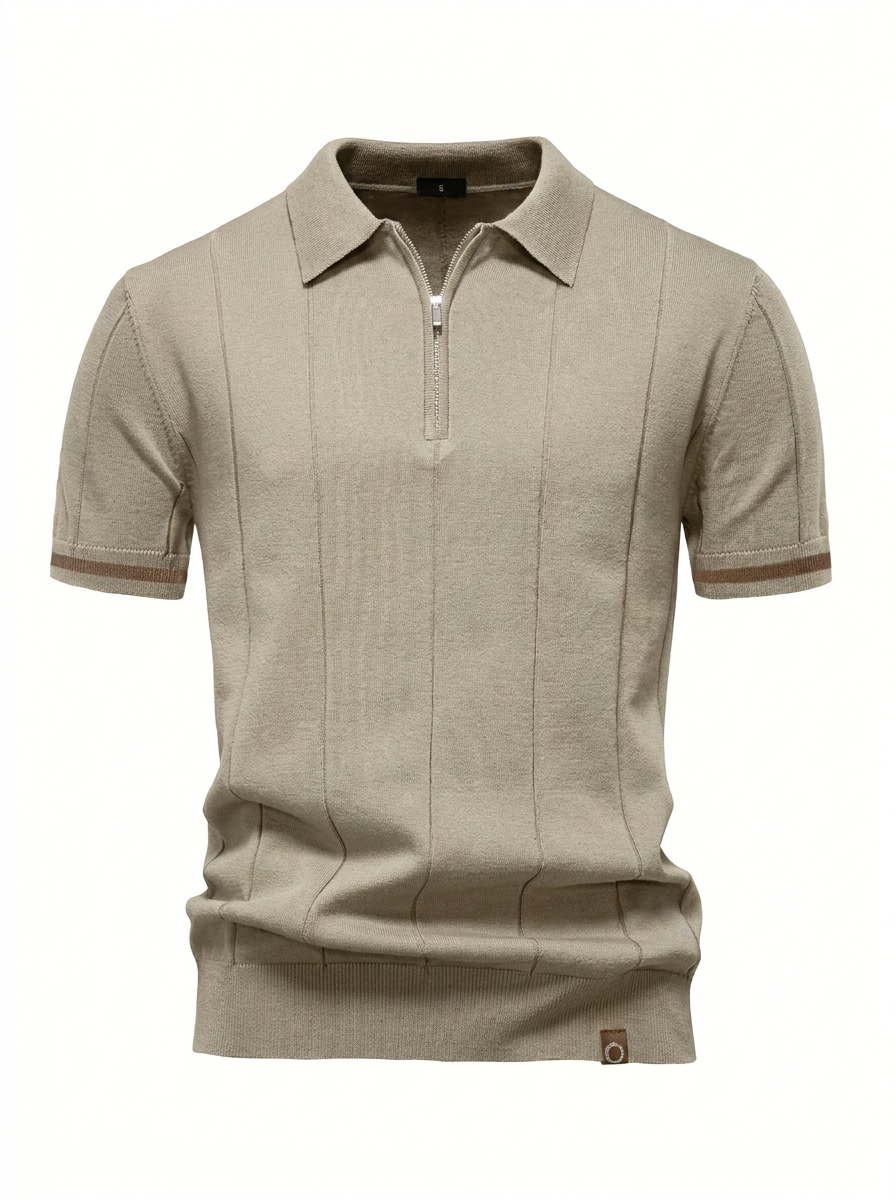 Men's Short-Sleeve Zip Polo Shirt