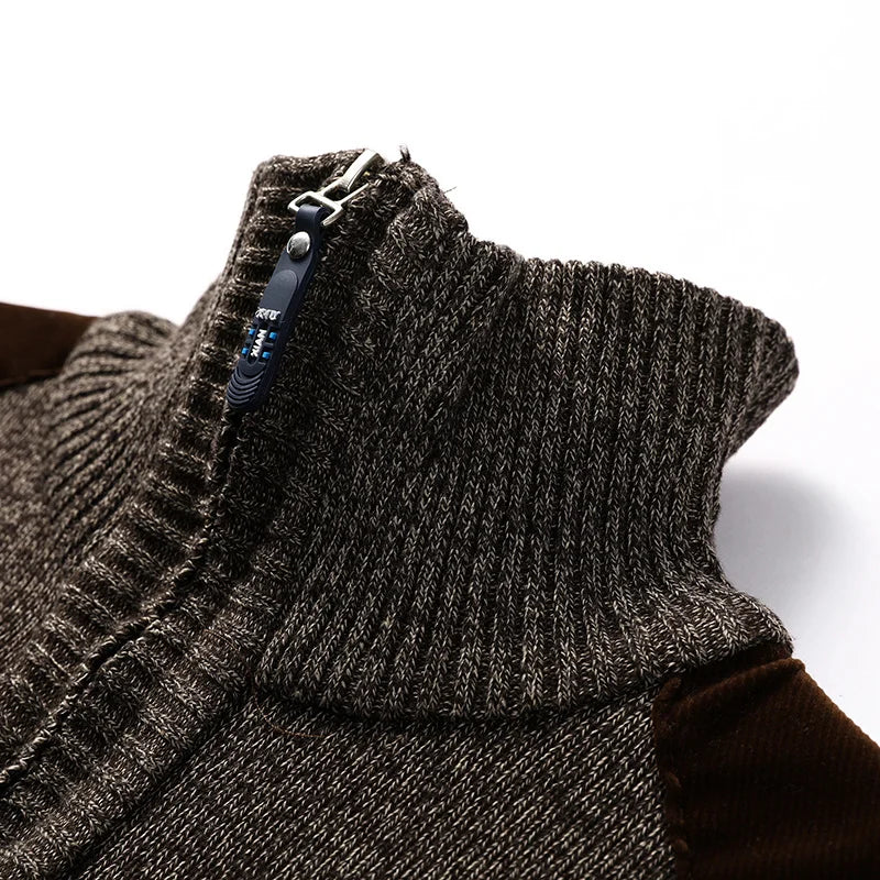 Close-up of the cardigan's ribbed sleeve cuff