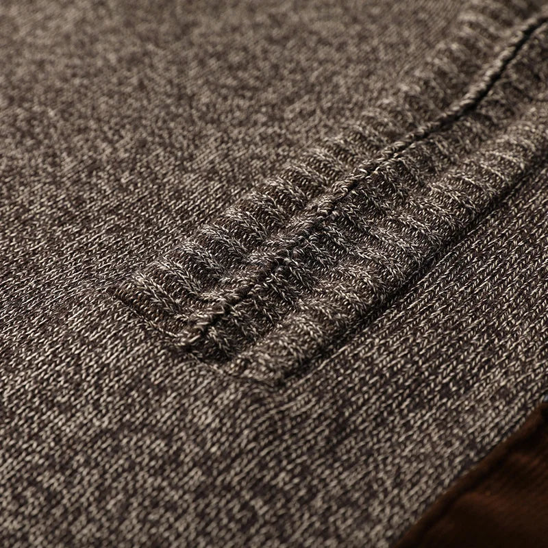 Men's ribbed cardigan styled as a smart casual layer