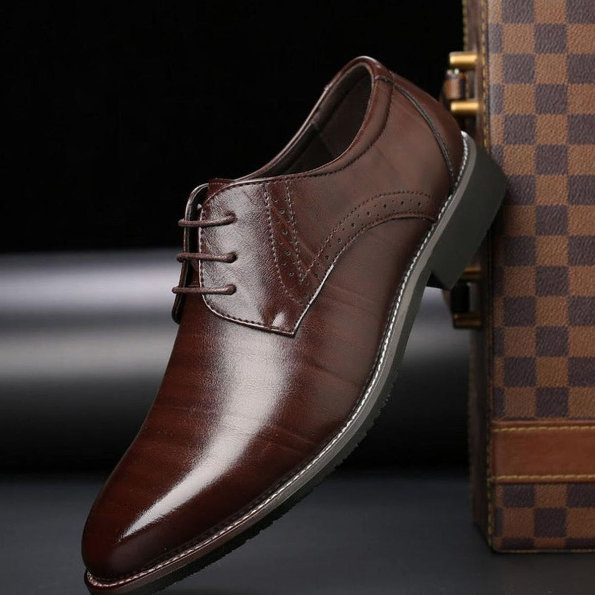 Men's Leather Brogue Dress Shoes
