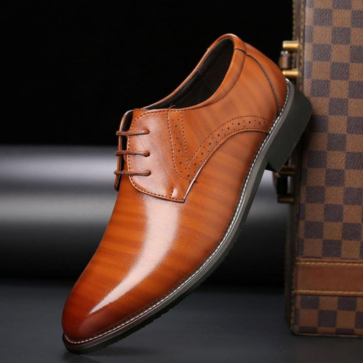 Men's Leather Brogue Dress Shoes