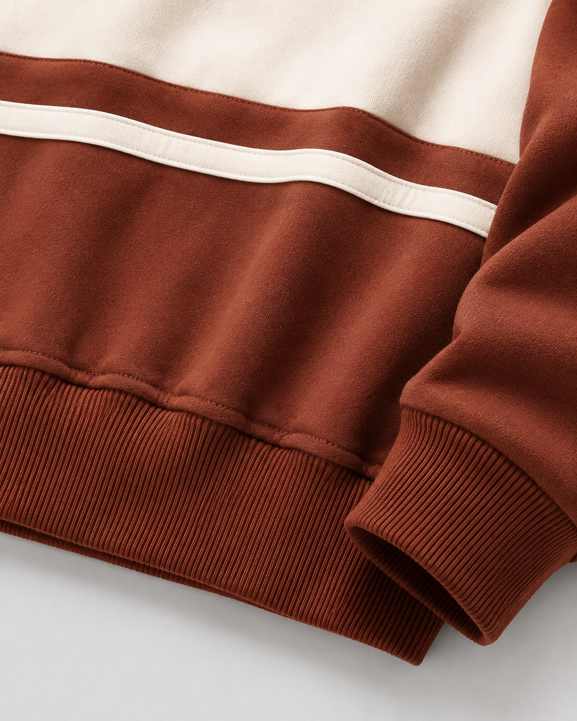 Color-block men's rugby polo sweater shown from the front