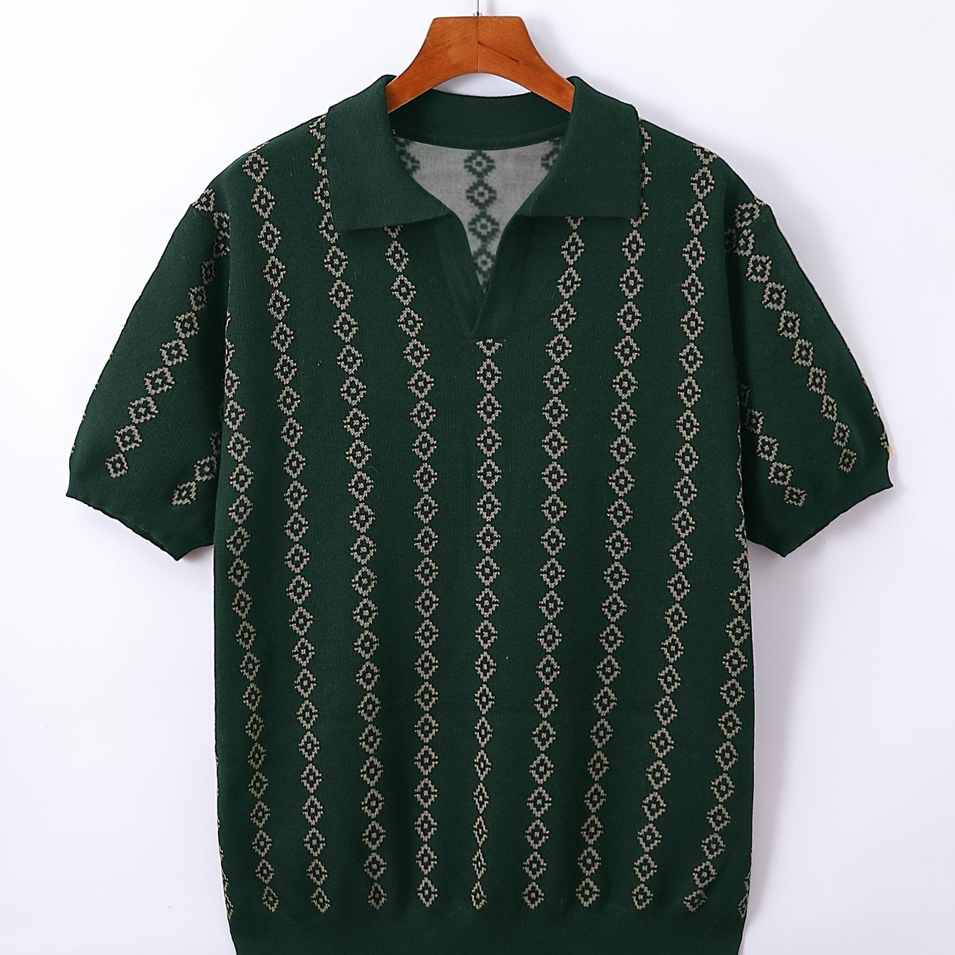 Full-length view of the men's casual knit sweater