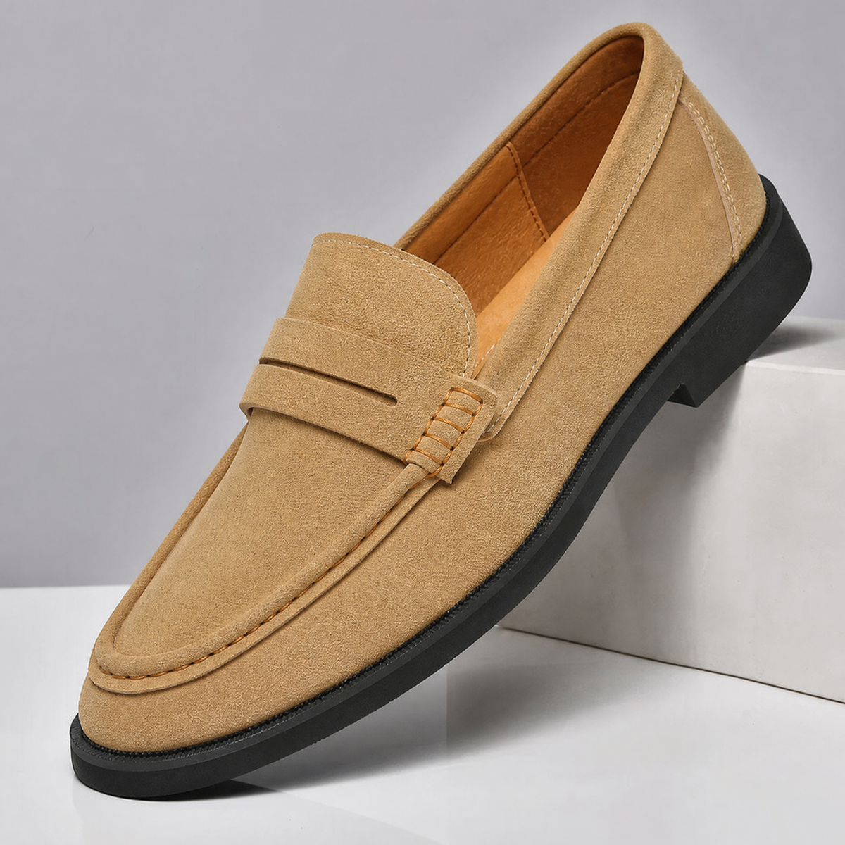 Men's Suede Penny Loafers