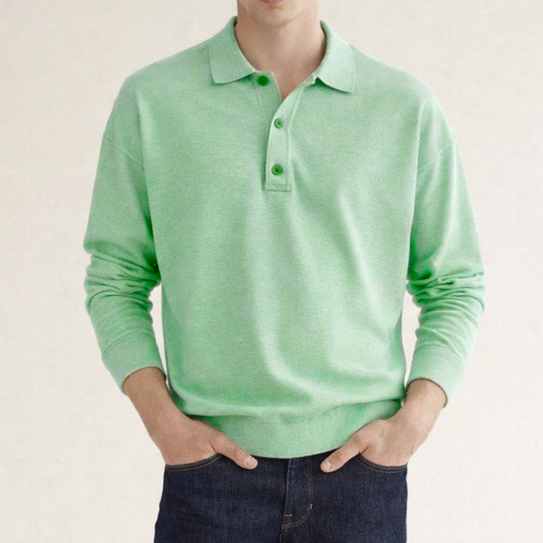 Men's casual smart polo shirt shown from the front