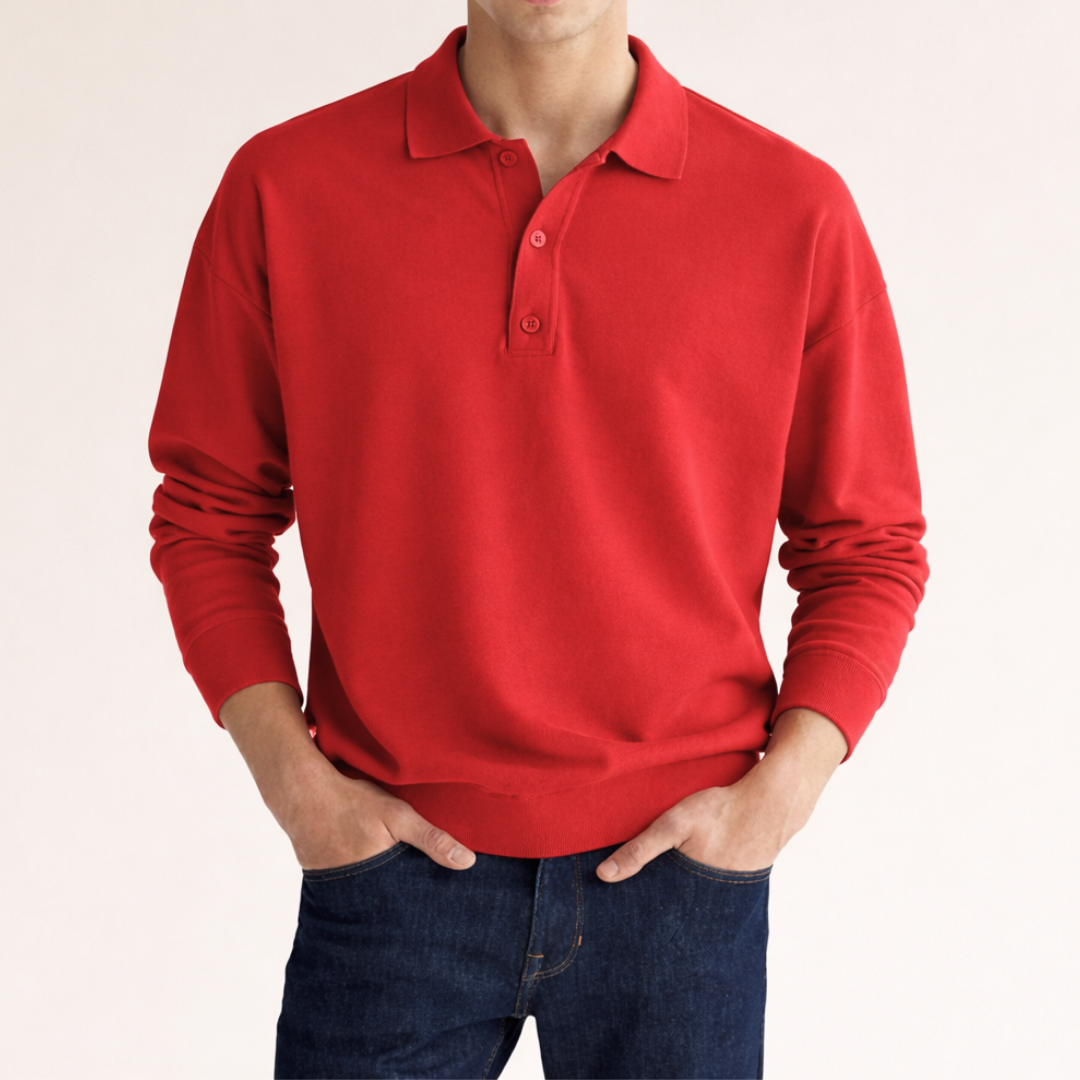 Men's smart polo shirt showing its short sleeves