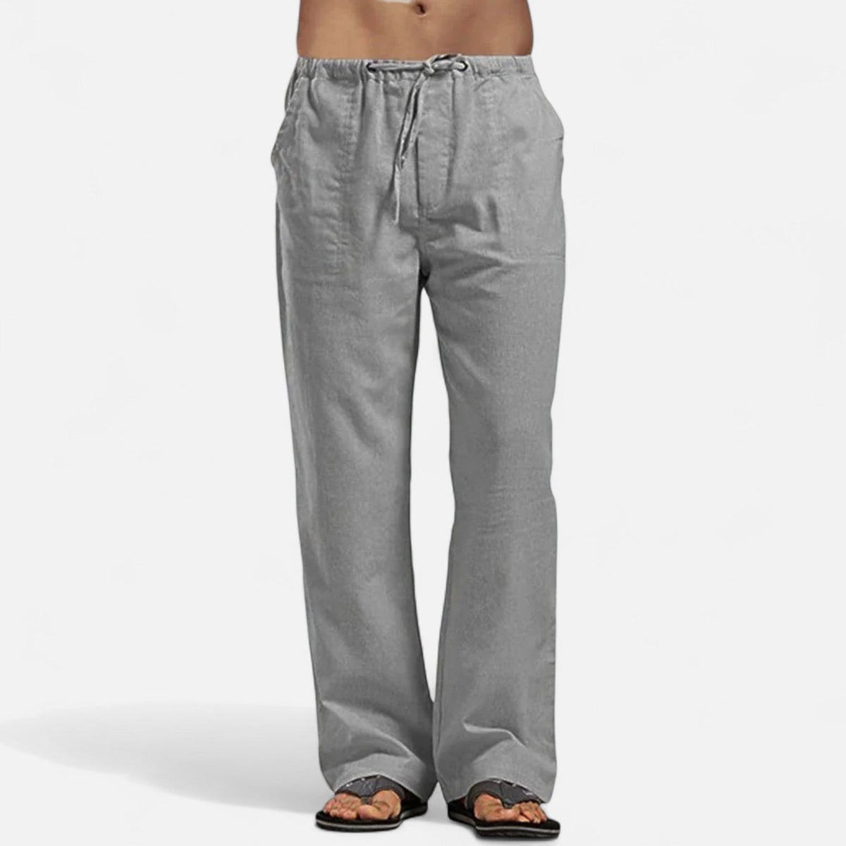Men's Lightweight Relaxed Pants With Wide-Leg Fit