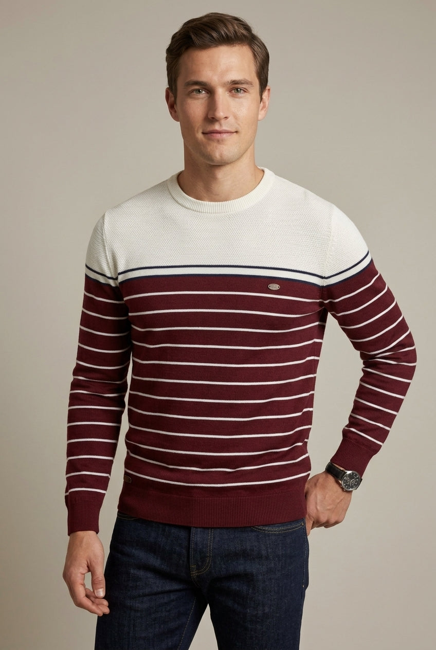 Men's Striped Crew-Neck Sweater
