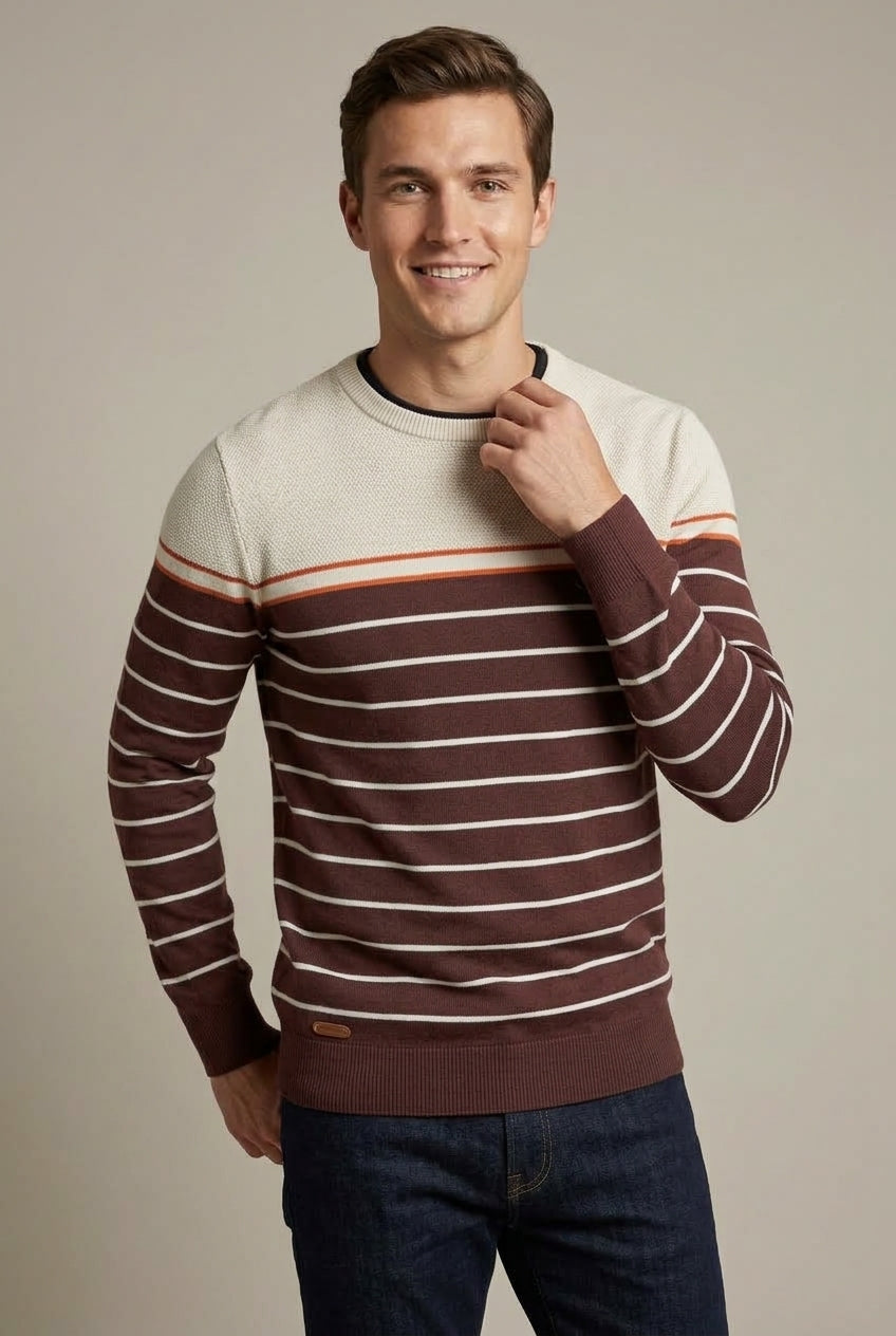 Men's Striped Crew-Neck Sweater